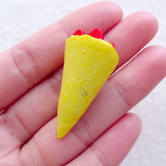 CLEARANCE Doll Food Cabochon / Mini Ice Cream Crepe Cone Cabochon (Original / 19mm x 39mm) Dollhouse Miniature Dessert Fake Sweets Jewelry FCAB469