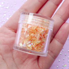 Glitter Confetti Flakes / Iridescent Shell Color Flakes / Small Irregular Confetti (AB Light Orange) Resin Jewelry Making Nail Deco SPK118