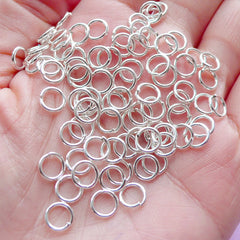 6mm Jump Rings / Open Jumprings (80 pcs / Light Silver / 23 Gauge) Bracelet Charm Connector Earrings Jewellery Making Jewelry Findings F265