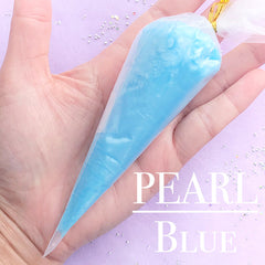 Pearlescence Decoden Whip Cream | Phone Case Sweet Deco | Pearlised Frosting | Kawaii Deco Cream with Pearl Effect (50g / Blue)