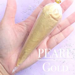 Gold Whip Deco Cream with Pearl Effect | Kawaii Decoden Phone Case DIY | Pearlescence Sweets Deco | Fake Food Craft (50g / Gold)