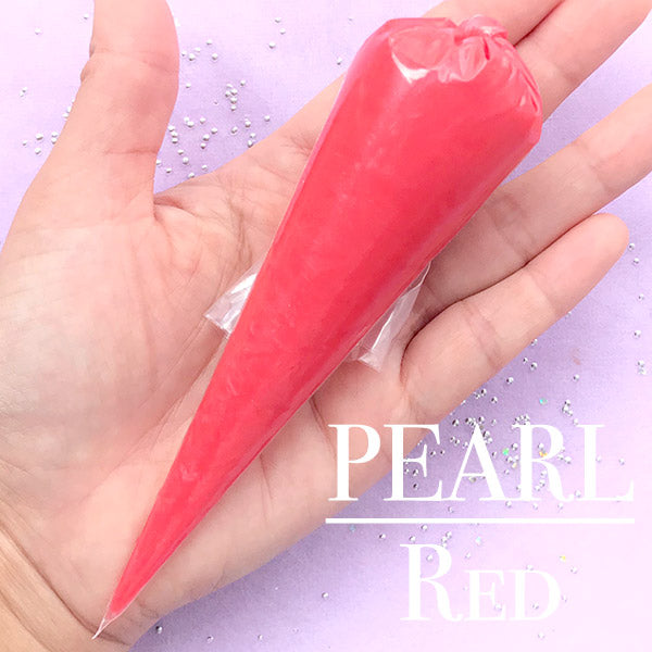 Pearlised Whip Deco Cream | Pearlescence Icing | Faux Icing with Pearl Effect | Kawaii Decoden Supplies | Sweet Deco (50g / Red)