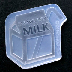 Strawberry Milk Carton Shaker Mould | Kawaii Resin Shaker Charm Mold | Epoxy Resin Silicone Mould | Resin Cabochon DIY (50mm x 44mm)