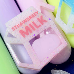 Strawberry Milk Carton Shaker Mould | Kawaii Resin Shaker Charm Mold | Epoxy Resin Silicone Mould | Resin Cabochon DIY (50mm x 44mm)