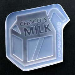 Chocolate Milk Carton Shaker Charm Mould | Cute Resin Shaker Making | Epoxy Resin Silicone Mold | UV Resin Jewelry DIY (50mm x 44mm)