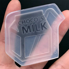 Chocolate Milk Carton Shaker Charm Mould | Cute Resin Shaker Making | Epoxy Resin Silicone Mold | UV Resin Jewelry DIY (50mm x 44mm)