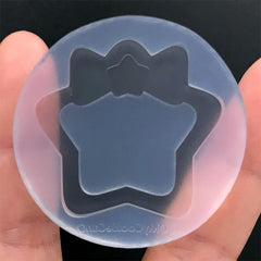 Star with Bow Shaker Charm Silicone Mould | Kawaii Resin Art Supplies | Cute Resin Cabochon DIY (37mm x 35mm)