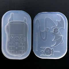 Kawaii Goth Cellphone Silicone Mold | Cute Devil Phone Cabochon Mould | Decoden Resin Embellishments DIY