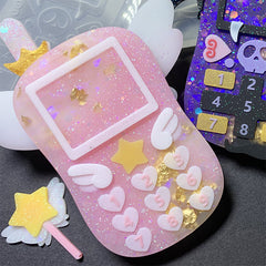 Kawaii Cellphone Silicone Mold | Magical Fairy Kei Decoden Phone Cabochon DIY | Cute Mahou Kei Resin Accessories Making