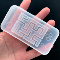 Game Console Maze Silicone Mold | Kawaii Shaker Charm DIY | Kawaii Resin Cabochon Making | UV Resin Jewellery Supplies (90mm x 45mm)
