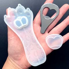 Leopard Paw Beer Opener Silicone Mold | Kawaii Animal Claw Bottle Opener Mould | Cute Speed Opener DIY | Resin Art Supplies (55mm x 128mm)