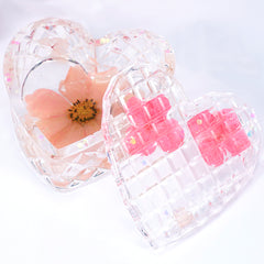 Crystal Heart Trinket Box Silicone Mold | Make Your Own Storage Box | Jewelry Box Mold | Kawaii Resin Supplies (79mm)