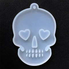Large Skull Silicone Mold | Halloween Charm DIY | UV Resin Pendant Mould | Resin Jewellery Supplies (51mm x 77mm)
