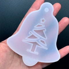 Jingle Bell with Christmas Tree Silicone Mold | Resin Ornament Making | Epoxy Resin Craft Supplies (78mm x 93mm)