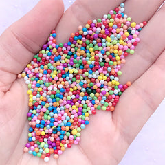 Miniature Rainbow Gumball | Colorful Bubblegum for Fake Food DIY | Faux Sugar Pearl Toppings | Dollhouse Dragee Sprinkles (Mix / 7g)