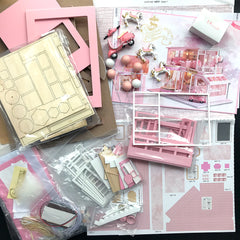Dollhouse Cake Boutique Making Kit in 1:24 Scale | Carousel Restaurant Childhood Memories | Pink Girly Cafe | Miniature Craft Supplies