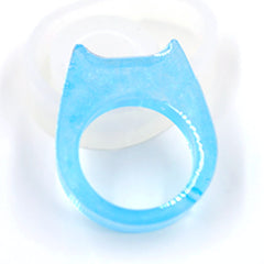 Kawaii Cat Ring Silicone Mold | Resin Jewelry Mold | Animal Ring Clear Mould | Epoxy Resin Mold | UV Resin Art Supplies (Size 16mm)