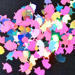 Holographic Unicorn Confetti | Iridescent Flakes | Resin Inclusions | Kawaii Magical Craft Supplies (AB Silver / 6mm x 8mm)