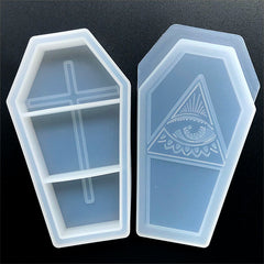 CLEARANCE All Seeing Eye Coffin Box and Lid Silicone Mold | Illuminati Trinket Box Mould | Resin Storage Box DIY (67mm x 117mm)