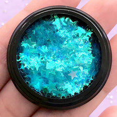 Iridescent Star Glitter Flakes | Aurora Borealis Confetti | Glittery Embellishments for Resin Craft | Filling Materials for Resin Art (AB Blue)