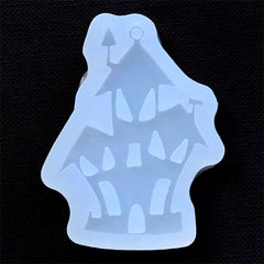 Haunted House Silicone Mold | Halloween Mold | Kawaii Goth Soft Mould | Clear Mold for UV Resin | Decoden Cabochon DIY (35mm x 48mm)