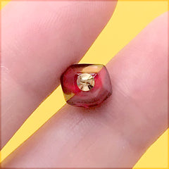 Realistic Pomegranate Seed Pendant | 3D Fruit Charm | Cute Jewelry Making (1 Piece / Red / 8mm x 16mm)