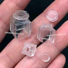 Miniature Jar Silicone Mold (3 Cavity) | Dollhouse Square Jam Bottle Mould in 3D | Mini Food DIY | Doll House Craft Supplies
