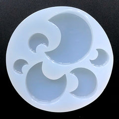 Assorted Moon Silicone Mold (6 Cavity) | Resin Cabochon Mould | Kawaii Embellishment DIY | Resin Art Supplies