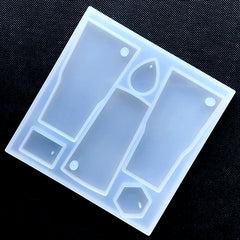 Geometry Charm Silicone Mold (6 Cavity) | Irregular Geometric Pendant Mold | Epoxy Resin Jewelry Making | Soft Mold for UV Resin
