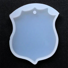 Badge Silicone Mold | Resin Charm DIY | Clear Mould for UV Resin | Epoxy Resin Jewellery Supplies (42mm x 53mm)