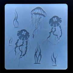 Jellyfish and Seaweed Silicone Mold Assortment (7 Cavity) | Marine Life Embellishment DIY | Resin Jewelry Making | Resin Craft Supplies