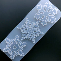 Large Snowflake Silicone Mold Assortment (3 Cavity) | Christmas Ornament DIY | Holiday Embellishment Making | Resin Art Supplies