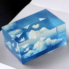 Paper Plane Resin Inclusion | 3D Paper Airplane Embellishment for Resin Art | Resin Jewelry Making (2 pcs / 7mm x 11mm)