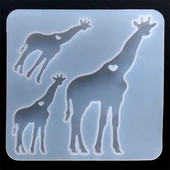 Giraffe Family Silicone Mold (3 Cavity) | Cute Animal Mould | Mom and Baby Mold | Resin Jewellery Making | Clear Mold for UV Resin
