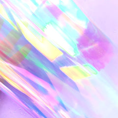 Iridescent Clear Film | Thick Cellophane | Transparent Rainbow Sheet | Resin Inclusions | Embellishments for Resin Art (50cm x 50cm)