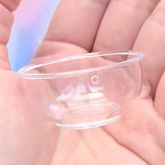 Miniature Bowl | Dollhouse Salad Bowl | Mini Food DIY | Doll Food Craft Supplies (Clear / 4 pcs / 42mm x 20mm)