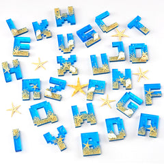 Pixel Alphabet Silicone Mold (26 Cavity) | Large Capital Letters Mold | Big Uppercase Letter A to Z Mold | Resin Mould Supplies (38mm)