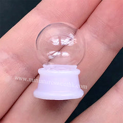 Miniature Crystal Ball Base Silicone Mold (2 Cavity) | Dollhouse Snow Globe Base Mould | Kawaii Resin Art Supplies (16mm and 20mm)