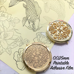 Transparent Printable Adhesive Film Sheet at 0.025mm Thickness for Inkjet Printer and Laser Printer | Stickers Making | Image Tracing for Cloisonne Art (A4 Size / 5 pcs)