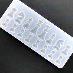 Chess Silicone Mold (16 Cavity) | International Chess Set Mould | Clear Soft Mold for UV Resin | Epoxy Resin Craft Supplies