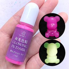 Epoxy Resin Pigment in Glow in the Dark Colour | UV Resin Colorant | Resin Craft Supplies (Purple Red / 10ml)