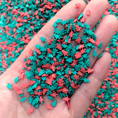 Colorful Christmas Tree Polymer Clay Slices | Resin Shaker Bits | Holiday Embellishments | Kawaii Craft Supplies (5 grams)