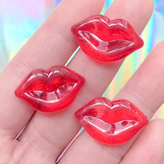 Lips Candy Cabochons | Fake Candies | Sweets Deco | Faux Food Embellishment | Phone Case Decoden (3 pcs / 25mm x 16mm)