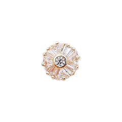 Luxury Round Nail Charm with Rhinestones | Bling Bling Embellishment | Sparkle Nail Decorations (1 piece / Gold / 10mm)