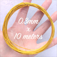 Wire for Cloisonne Art | Flat Aluminium Wire at 1mm Wide and 0.3mm Thick | Deco Frame DIY | Open Bezel Making for Resin Craft (10 Meters / Gold)