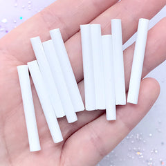 Small White Straw | Miniature Bubble Tea DIY | Doll House Drink Making | Mini Food Craft Supplies (10 pcs / 35mm / White)