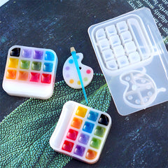 Paint Palette Silicone Mold | Painting Pallet Mould | Miniature Drawing Art Supplies DIY | Kawaii Resin Crafts