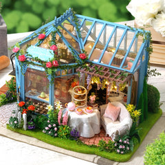 Miniature Rose Garden Tea House Making Kit in 1:12 Scale | Dollhouse Cake Shop and Tea Room DIY | Doll House Craft Supplies