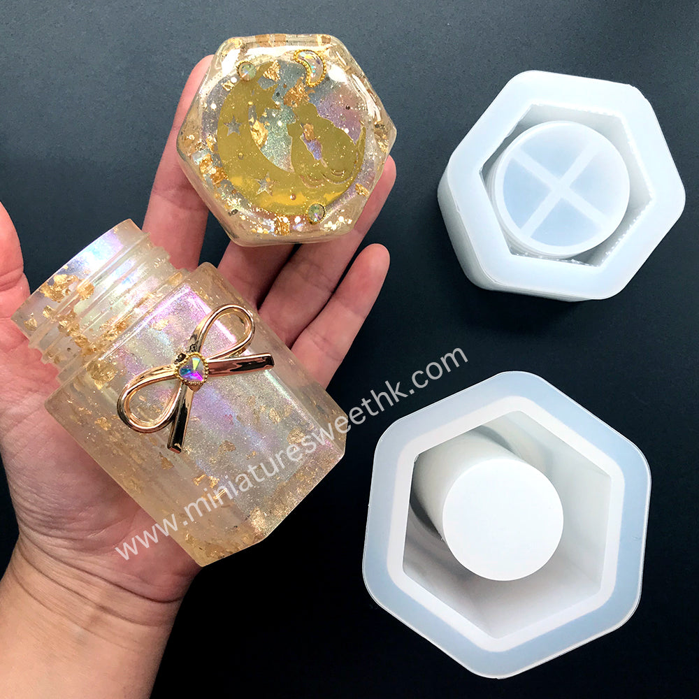Resin Molds Silicone Jewelry Box, Jar Mold with Lid, Jewelry Box
