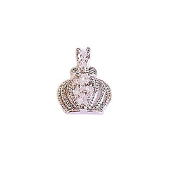 Crown Nail Charm with Rhinestones | Royal Embellishment for Nail Decorations | Bling Bling Resin Inclusion (1 piece / Silver / 8mm x 10mm)